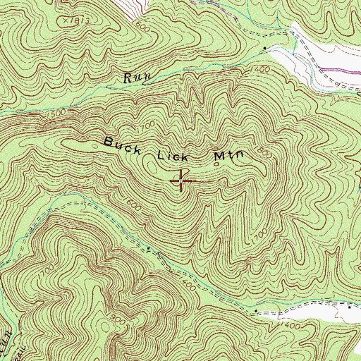 Topographic Map of Buck Lick Mountain, VA