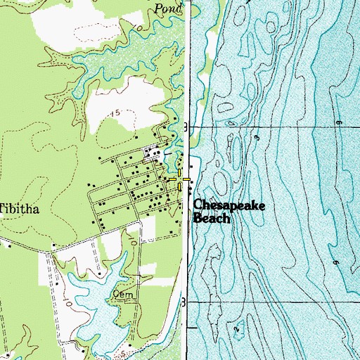 Topographic Map of Chesapeake Beach, VA