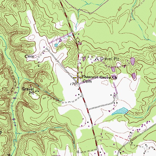 Topographic Map of Chestnut Grove Church, VA
