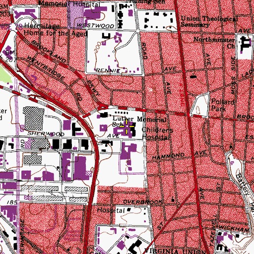 Topographic Map of Children's Hospital of Richmond, VA