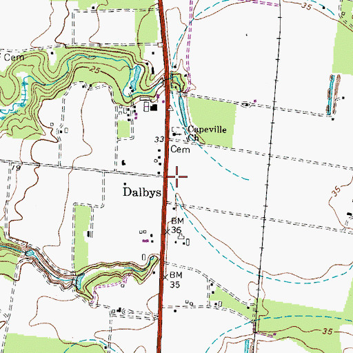 Topographic Map of Dalbys, VA