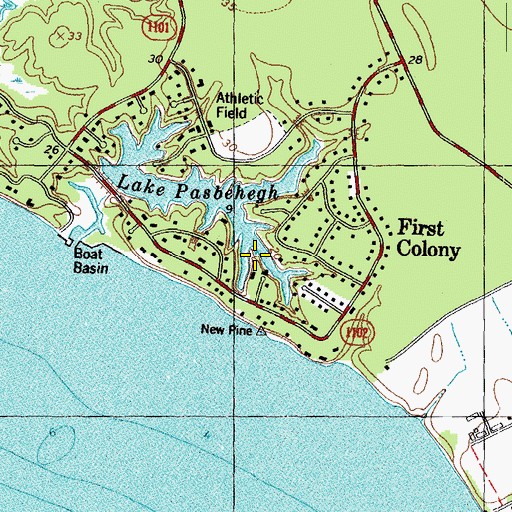 Topographic Map of First Colony, VA