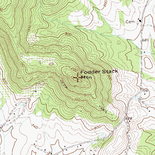 Topographic Map of Fodder Stack Mountain, VA