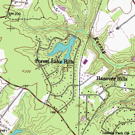 Topographic Map of Forest Lake Hills, VA