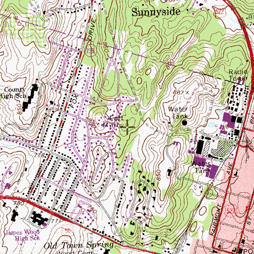 Topographic Map of Fort Milroy (historical), VA