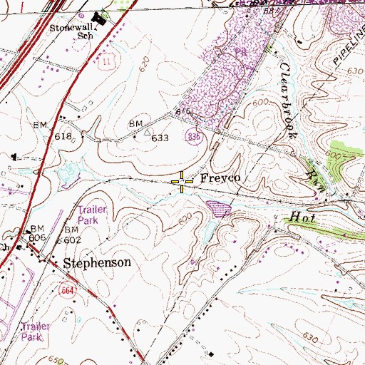 Topographic Map of Freyco, VA