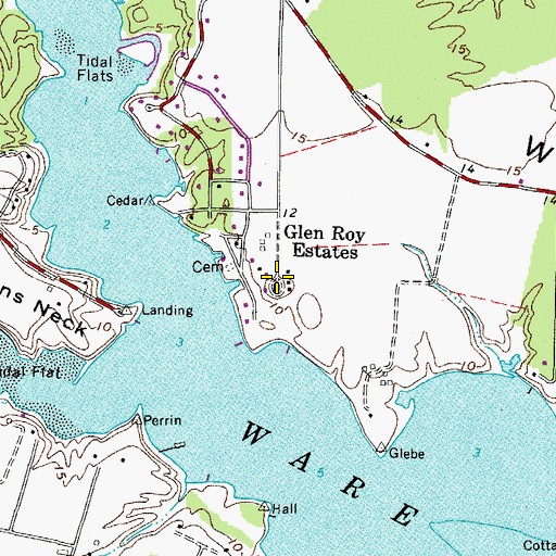Topographic Map of Glen Roy Estates, VA