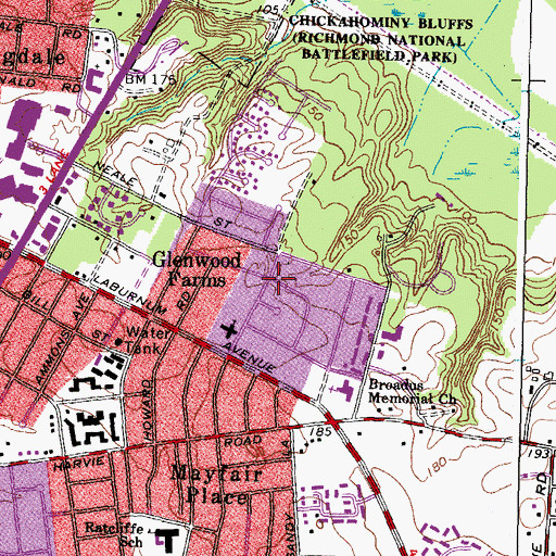 Topographic Map of Glenwood Farms, VA