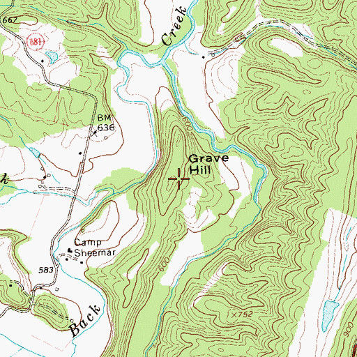 Topographic Map of Grave Hill, VA
