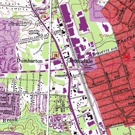 Topographic Map of Greendale, VA