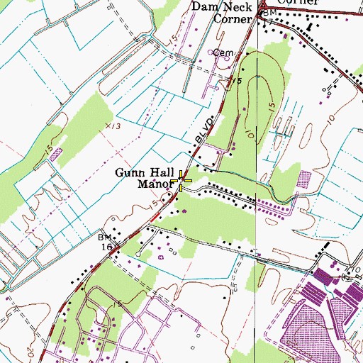 Topographic Map of Gunn Hall Manor, VA