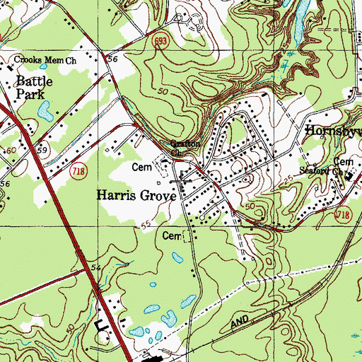 Topographic Map of Harris Grove, VA