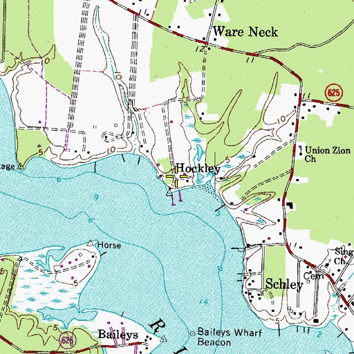 Topographic Map of Hockley, VA