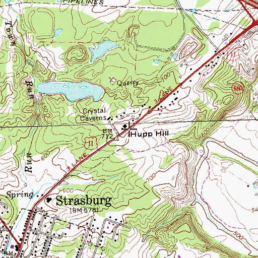 Topographic Map of Hupp Hill, VA