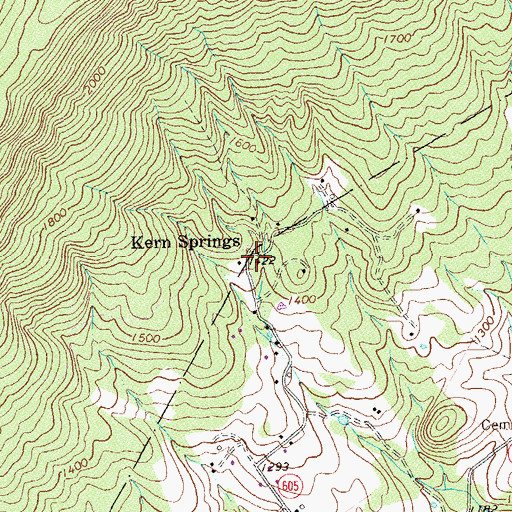 Topographic Map of Kern Springs, VA