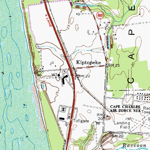 Topographic Map of Kiptopeke, VA