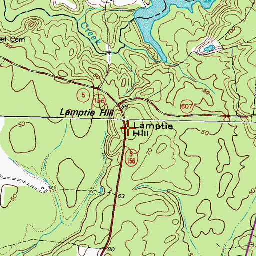 Topographic Map of Lamptie Hill, VA