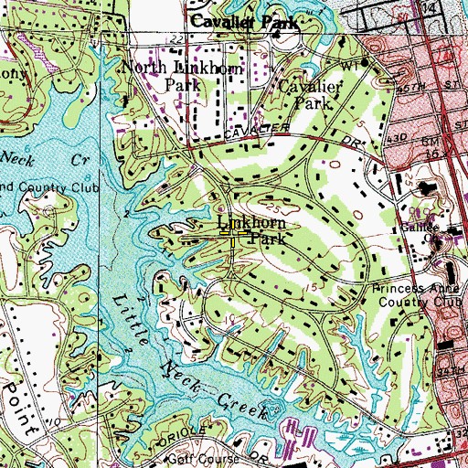 Topographic Map of Linkhorn Park, VA