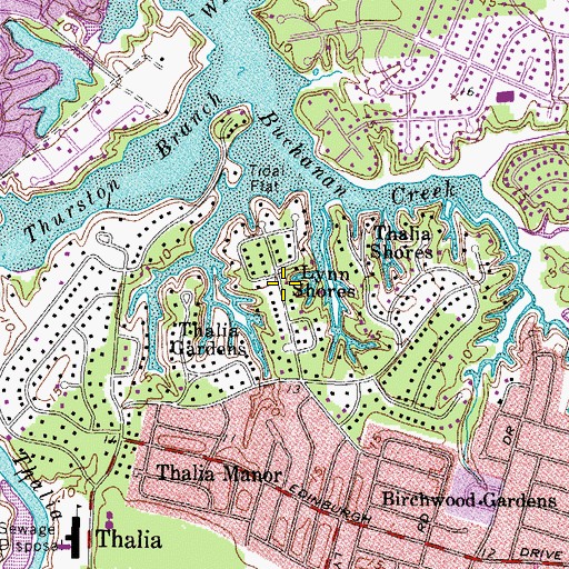 Topographic Map of Lynn Shores, VA