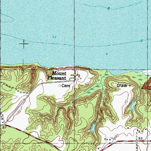 Topographic Map of Mount Pleasant, VA
