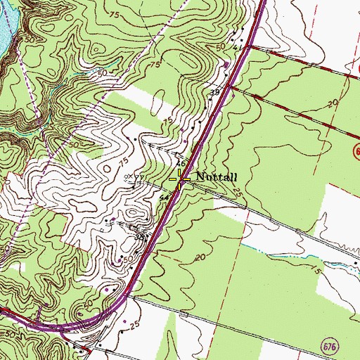 Topographic Map of Nuttall, VA
