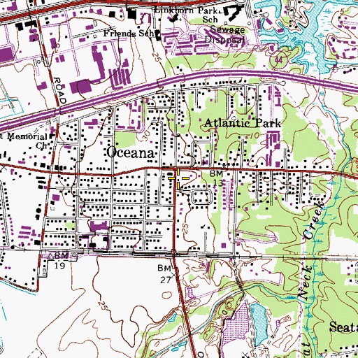 Topographic Map of Oceana, VA