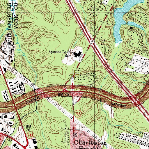 Topographic Map of Parkway Estates, VA