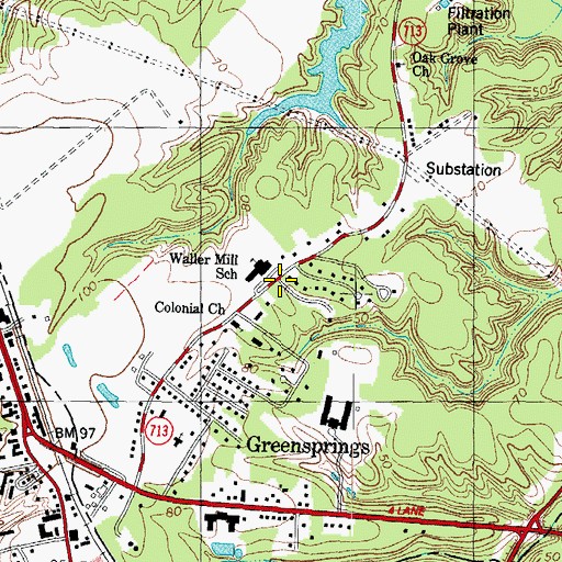 Topographic Map of Plantation Heights, VA