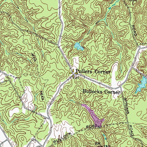 Topographic Map of Pullers Corner, VA