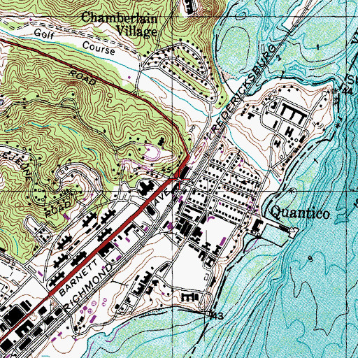Topographic Map of Quantico, VA