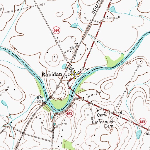 Topographic Map of Rapidan, VA