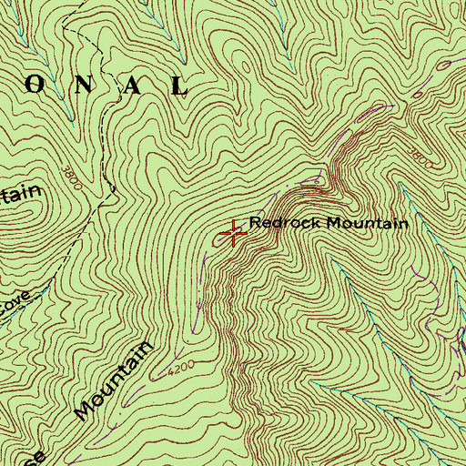 Topographic Map of Redrock Mountain, VA