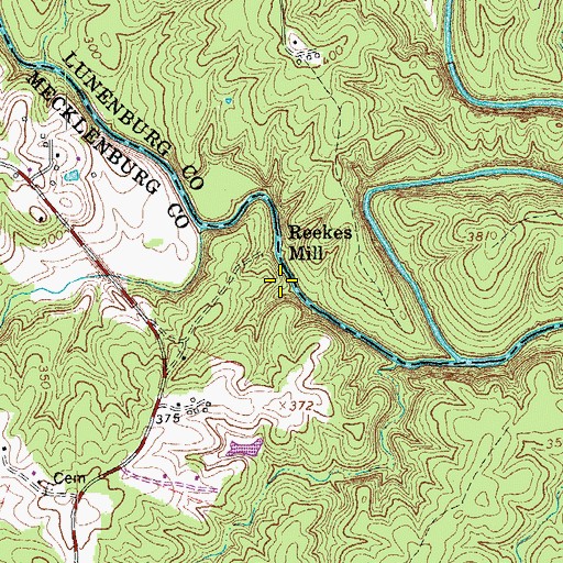 Topographic Map of Reekes Mill, VA