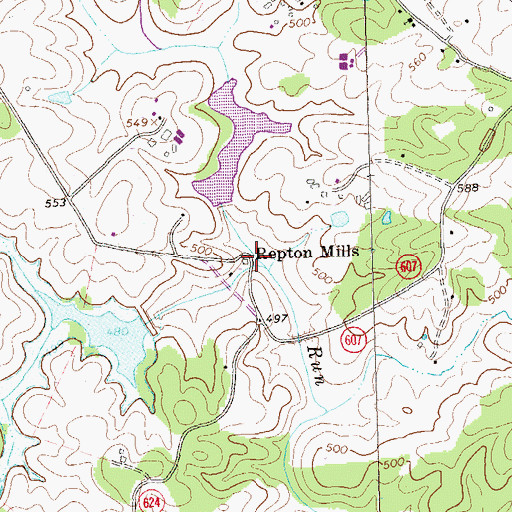 Topographic Map of Repton Mills, VA