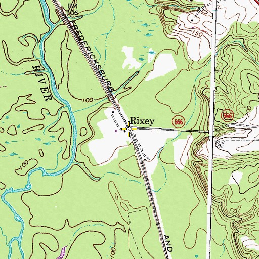 Topographic Map of Rixey, VA