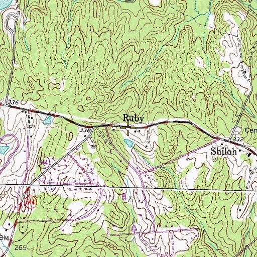 Topographic Map of Ruby, VA