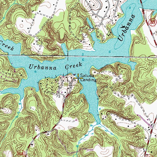 Topographic Map of Saluda Landing, VA