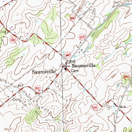 Topographic Map of Saumsville, VA