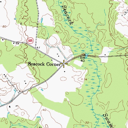 Topographic Map of Seacock Corner, VA
