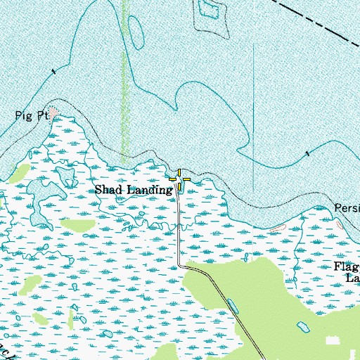 Topographic Map of Shad Landing, VA