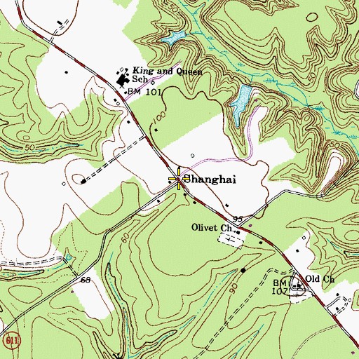 Topographic Map of Shanghai, VA
