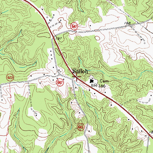 Topographic Map of Shiloh, VA