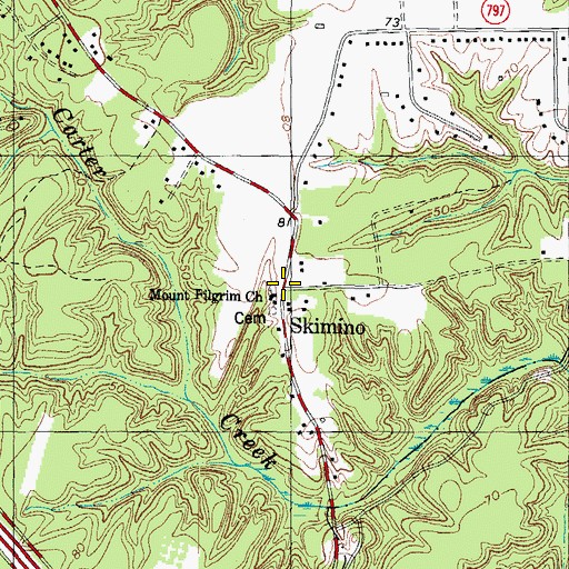 Topographic Map of Skimino, VA