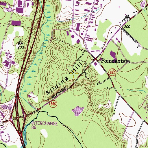 Topographic Map of Sliding Hill, VA