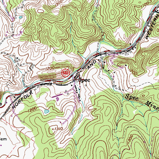 Topographic Map of Spec, VA