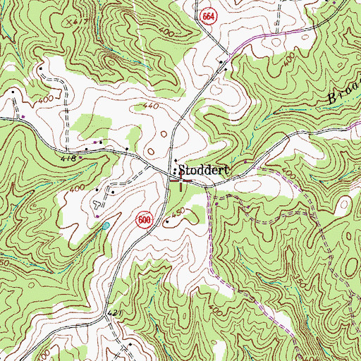 Topographic Map of Stoddert, VA