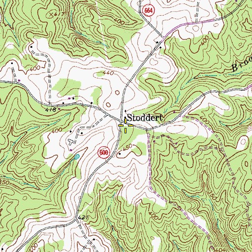 Topographic Map of Stoddert, VA