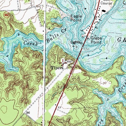 Topographic Map of Tipers, VA