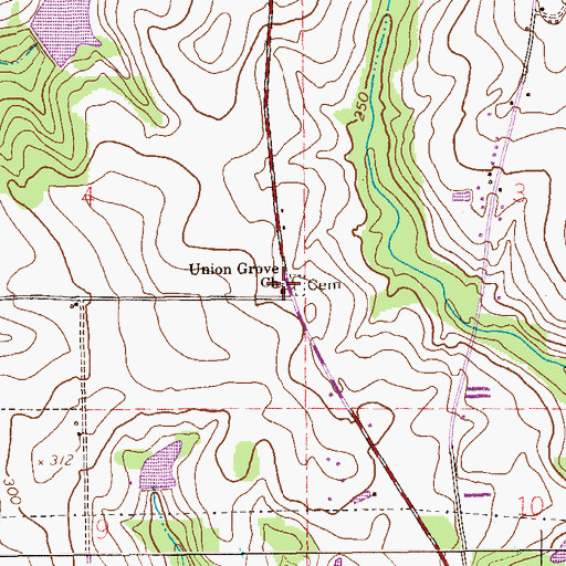 Topographic Map of Union Grove Church, AL