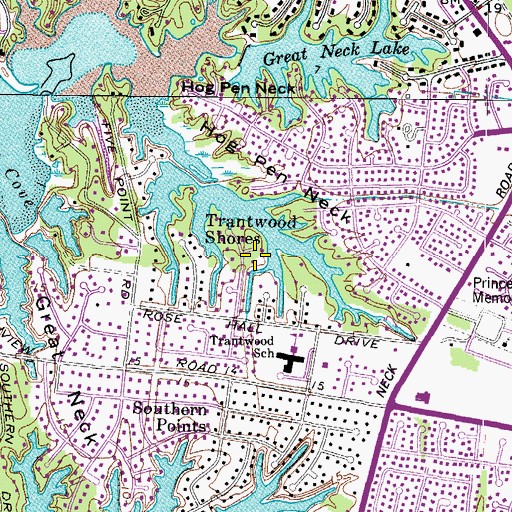 Topographic Map of Trantwood Shores, VA
